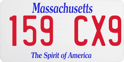 MA license plate 159CX9