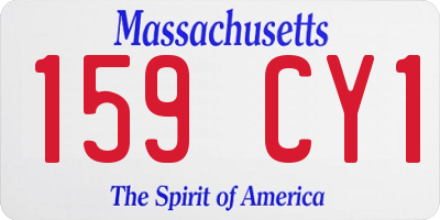 MA license plate 159CY1