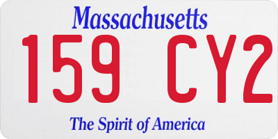 MA license plate 159CY2