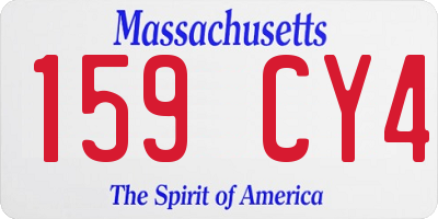 MA license plate 159CY4
