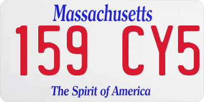 MA license plate 159CY5