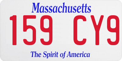 MA license plate 159CY9
