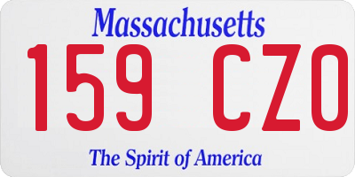 MA license plate 159CZ0