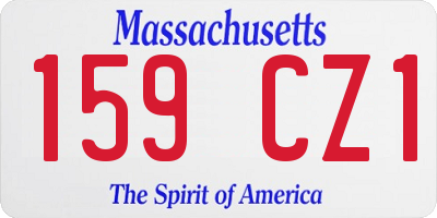 MA license plate 159CZ1