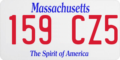 MA license plate 159CZ5