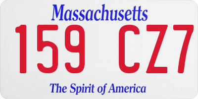 MA license plate 159CZ7