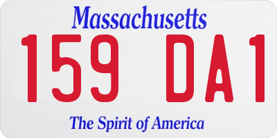 MA license plate 159DA1