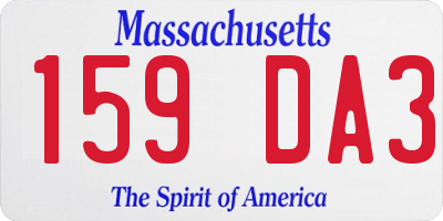 MA license plate 159DA3