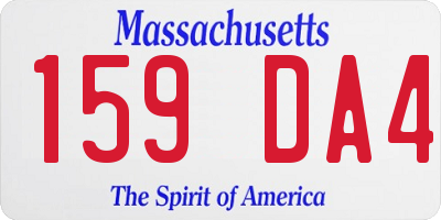 MA license plate 159DA4