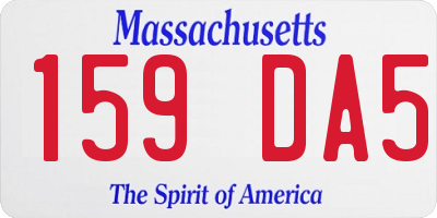 MA license plate 159DA5