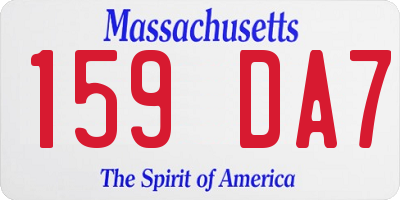 MA license plate 159DA7