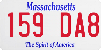 MA license plate 159DA8