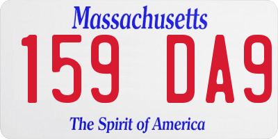 MA license plate 159DA9