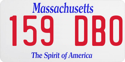 MA license plate 159DB0