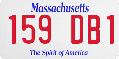 MA license plate 159DB1