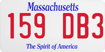 MA license plate 159DB3