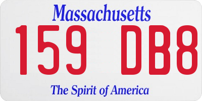 MA license plate 159DB8