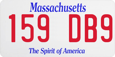 MA license plate 159DB9