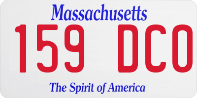 MA license plate 159DC0