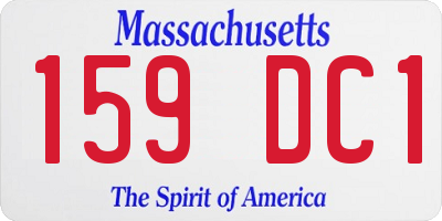 MA license plate 159DC1