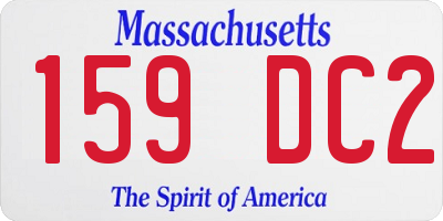 MA license plate 159DC2
