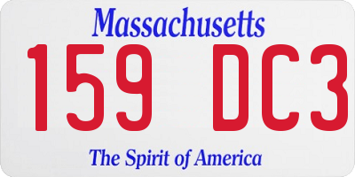 MA license plate 159DC3