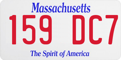 MA license plate 159DC7