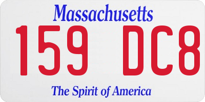 MA license plate 159DC8
