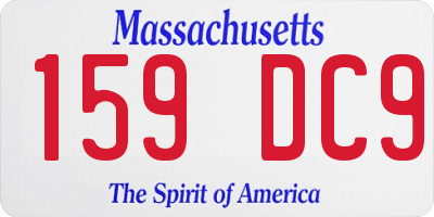 MA license plate 159DC9