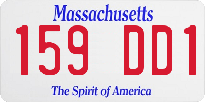 MA license plate 159DD1