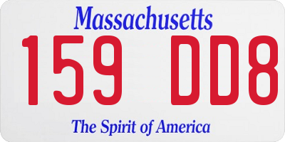 MA license plate 159DD8