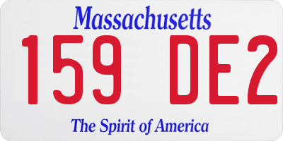MA license plate 159DE2