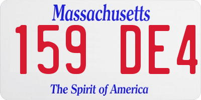 MA license plate 159DE4