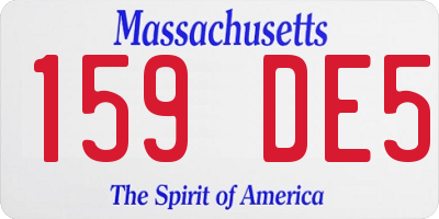 MA license plate 159DE5