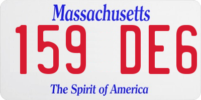MA license plate 159DE6