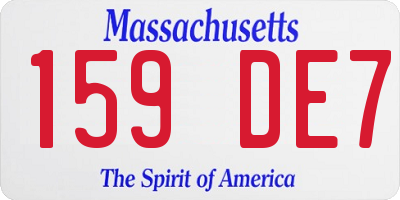 MA license plate 159DE7