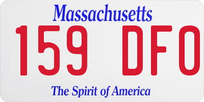 MA license plate 159DF0