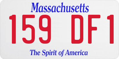 MA license plate 159DF1