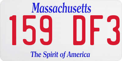 MA license plate 159DF3