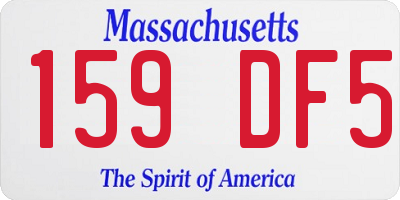 MA license plate 159DF5