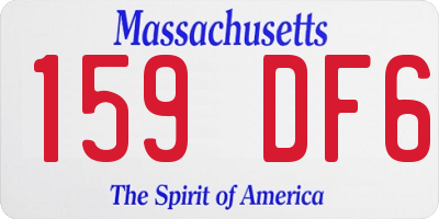 MA license plate 159DF6