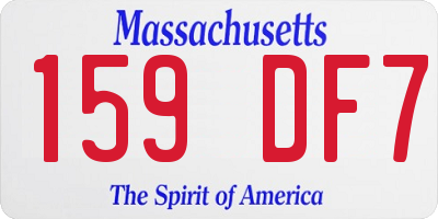 MA license plate 159DF7