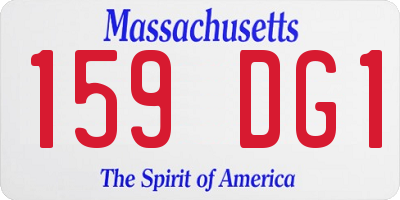 MA license plate 159DG1