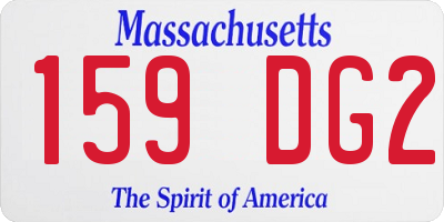MA license plate 159DG2