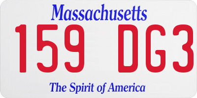 MA license plate 159DG3