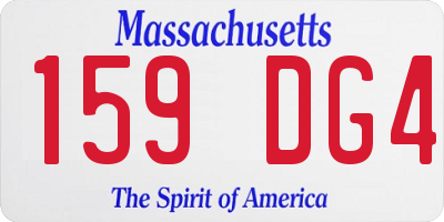 MA license plate 159DG4