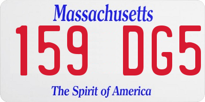 MA license plate 159DG5