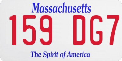 MA license plate 159DG7