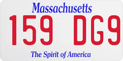 MA license plate 159DG9