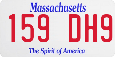 MA license plate 159DH9